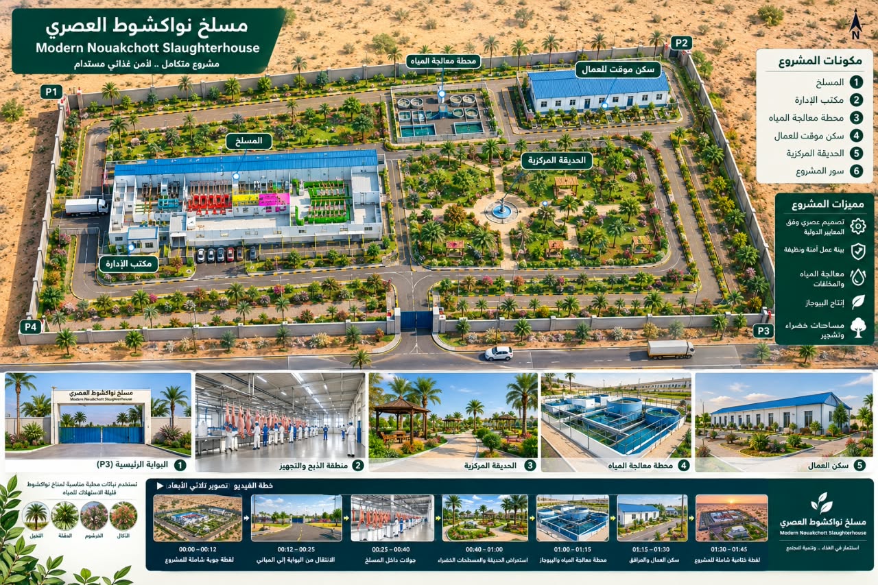 Design concept of the planned Modern Nouakchott Slaughterhouse, seen from above